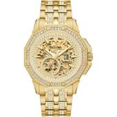 代购 BULOVA宝路华男士 腕表夜光自动上链计时机械机芯金色钢带