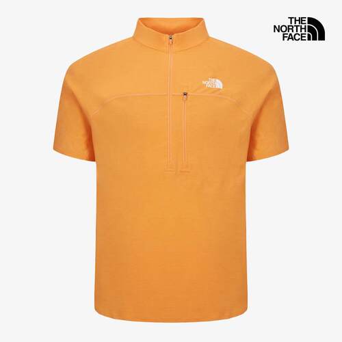 海外代购THE NORTH FACE/北面男士运动T恤半拉链立领户外运动