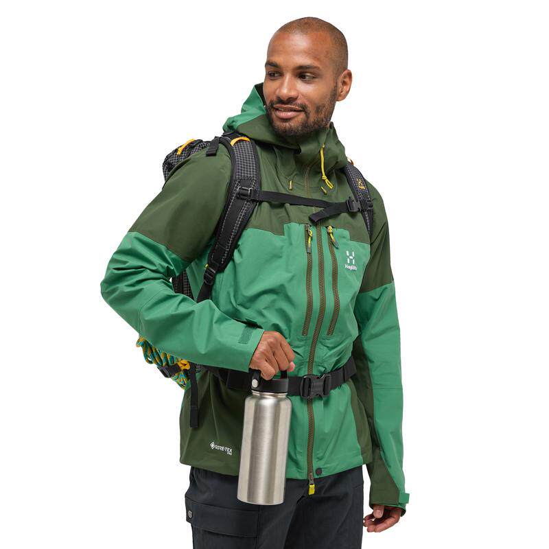 代购Haglofs火柴棍 Spitz GTX Pro Jacket 户外防水冲锋衣男绿色