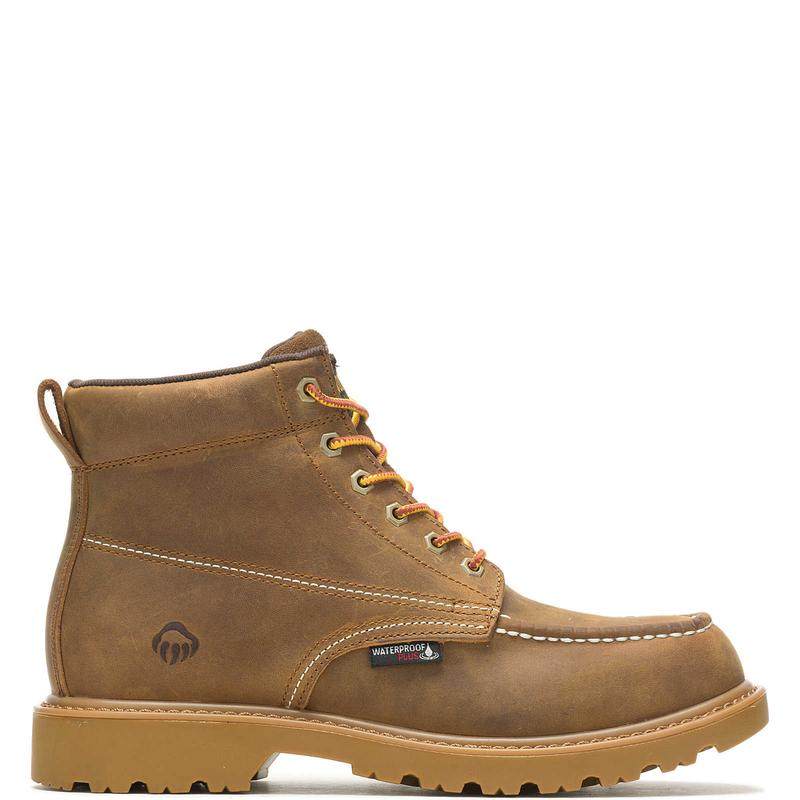 代购海外购Wolverine Floorhand Moc Toe 6时装靴男户外棕色工装
