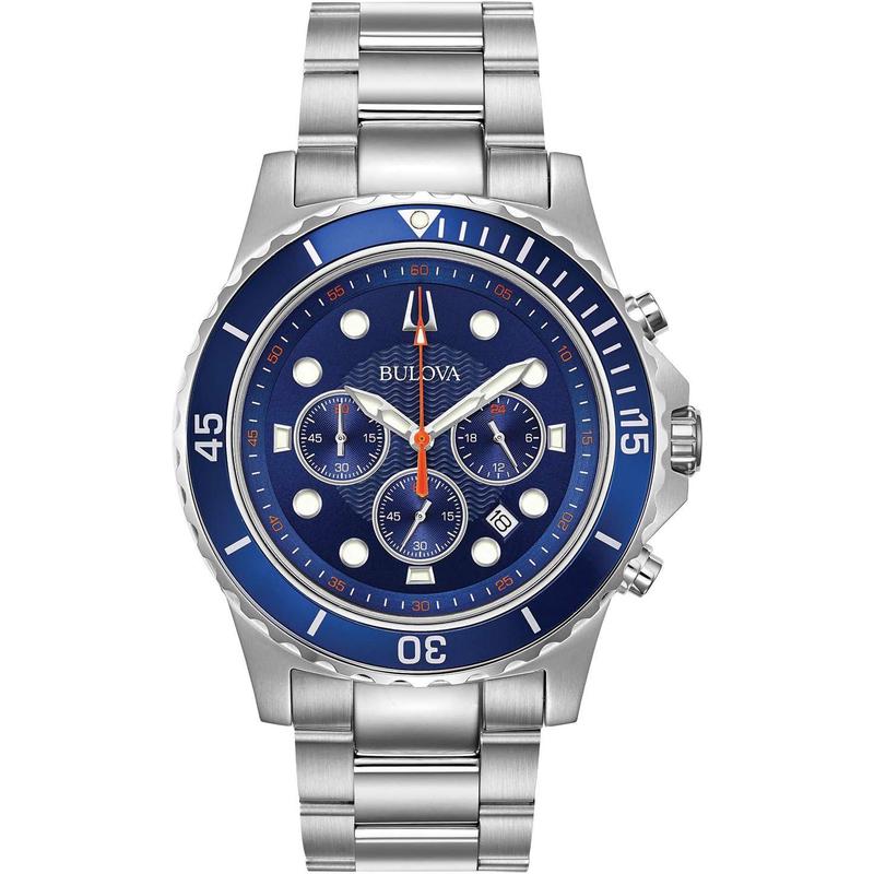 海外代购BULOVA/宝路华男士欧美腕表计时码表日期显示不锈钢表带