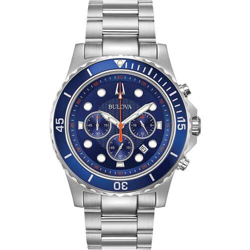 海外代购BULOVA/宝路华男士欧美腕表计时码表日期显示不锈钢表带