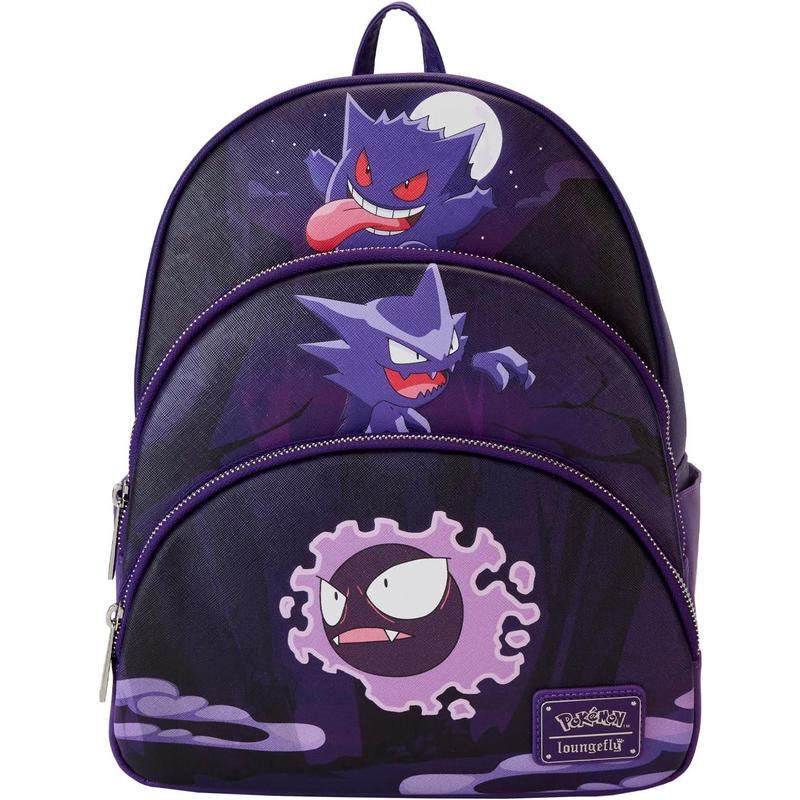 代购Loungefly背包男女宝可梦双肩包多层收纳空间侧边储物袋内部