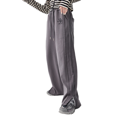 a02拼接设计感直筒卫裤