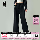 a02宽松加绒加厚保暖休闲裤 通勤穿搭 运动卫裤 子女2025新款 冬季