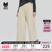 子女2025新款 冬季 加厚保暖阔腿长裤 a02宽松磨毛休闲裤 高腰气球裤