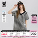 T恤女2025新款 夏季 条纹半袖 a02宽松V领短袖 设计感上衣薄款 透气