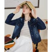 a02宽松显瘦潮街头风女式 牛仔外套2025春秋休闲百搭夹克上衣