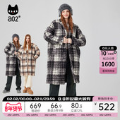 显瘦复古减龄中长款 a02非正式 学院格纹大衣2025冬季 毛呢大衣外套