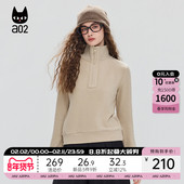 T恤女2025新款 冬季 半开领打底衫 a02宽松高领加厚保暖长袖 冬装 上衣