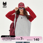 a022025春秋新款 安可拉红上衣绣花通勤风圆领打底百搭时尚 T恤女士