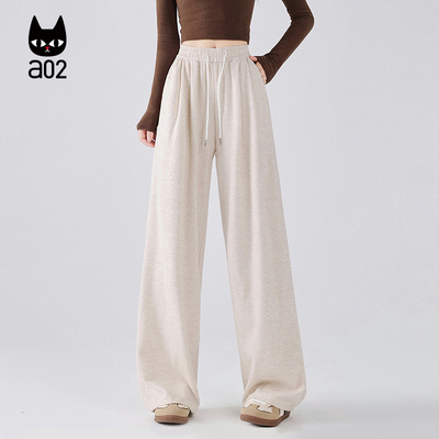 a02宽松羚羊绒山本裤休闲裤子女2025新款秋季山本裤阔腿长裤卫裤