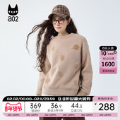 复古休闲冬装 a02宽松加厚保暖半高领卫衣女2025新款 冬季 上衣