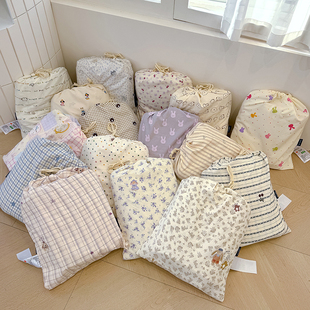 【聚酯纤维】小布袋古法水洗棉云感棉套件双人床单床上用品床笠