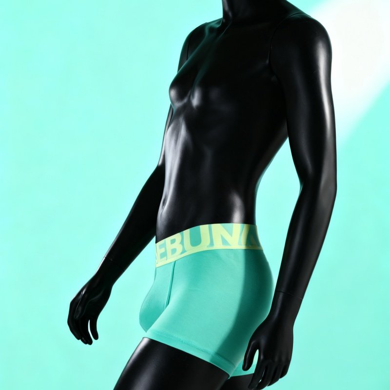 AU青年糖果色潮男士纯棉平角内裤舒适透气凸囊袋宽边学生四角短裤