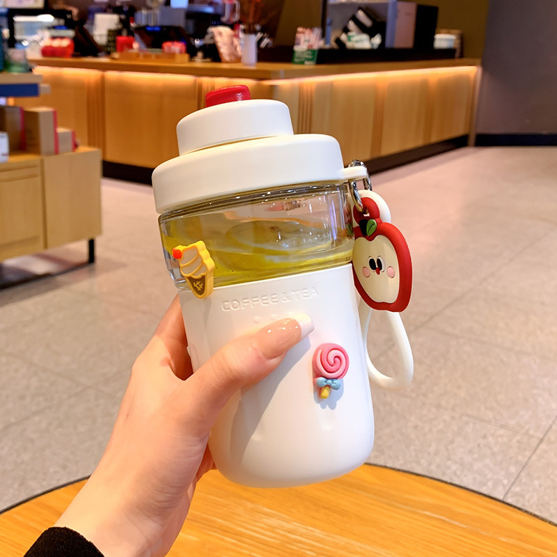 带杯套防烫带茶隔泡茶杯玻璃水杯图片