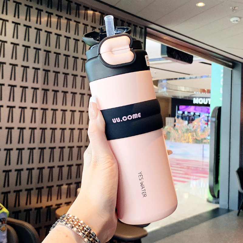 简约316不锈钢双饮运动水杯保冰