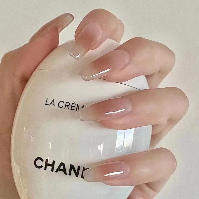 穿戴美甲延长款【焦糖奶冻】极简假指片贴片显白气质复古高级感