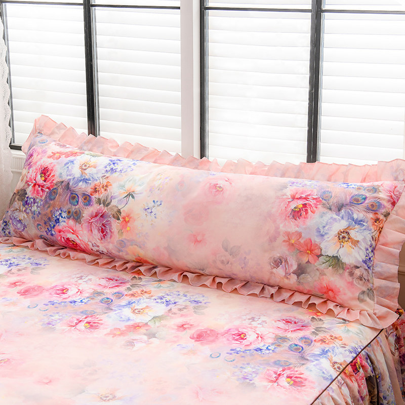 双人长枕套枕头套情侣一体加长1.2米/1.5m/1.8米大号长款枕芯套