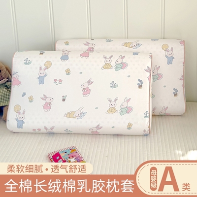 A类长绒棉全棉乳胶枕套40x60