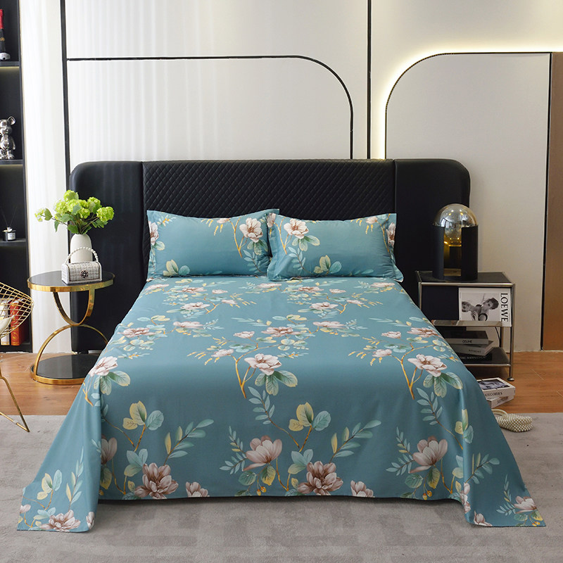 新款全棉印花家用270*245cm床单单件纯棉100学生宿舍单人床单枕套