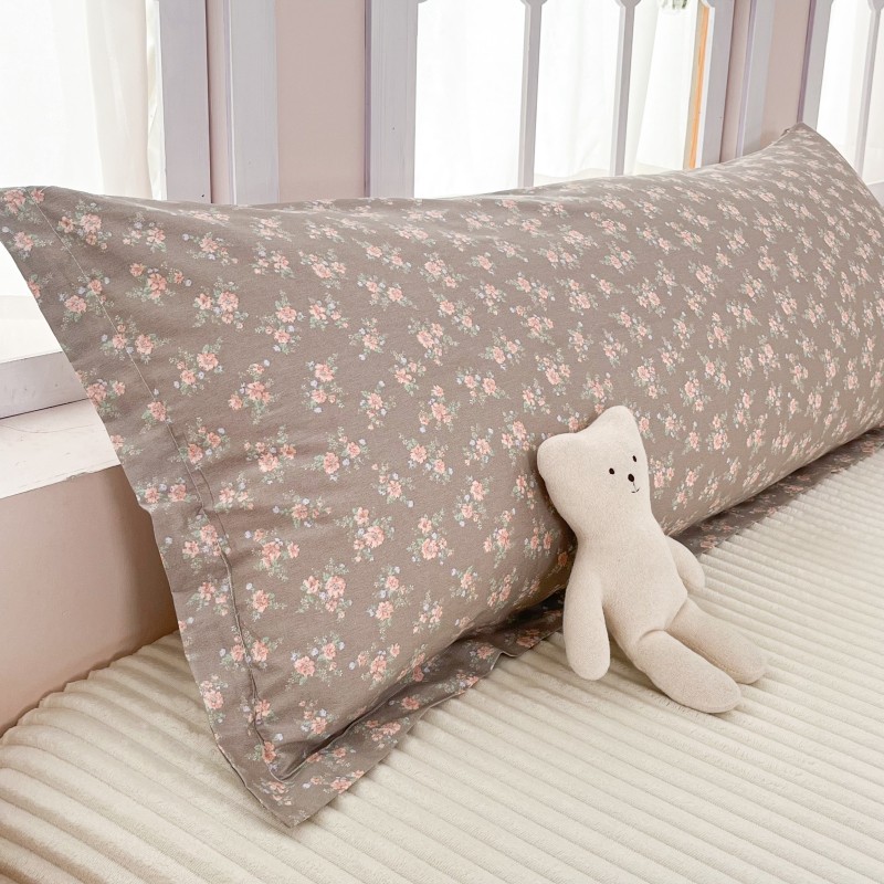 美式碎花纯棉双人长枕套