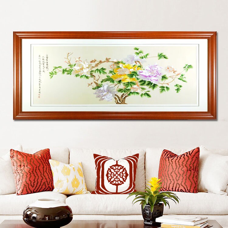 湘绣 花鸟画 白云堆里紫霞心，不与姚黄色斗新 纯手工刺绣精品