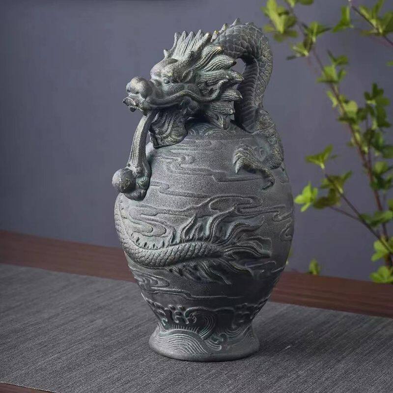 景德镇陶瓷酒瓶5斤仿古龙型吉祥酒坛子家用密封酒壶酒罐子摆件