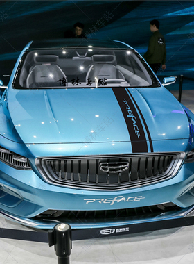 适用吉利星瑞机盖拉花 星瑞PREFACE专用改装饰车头引擎盖贴纸贴画