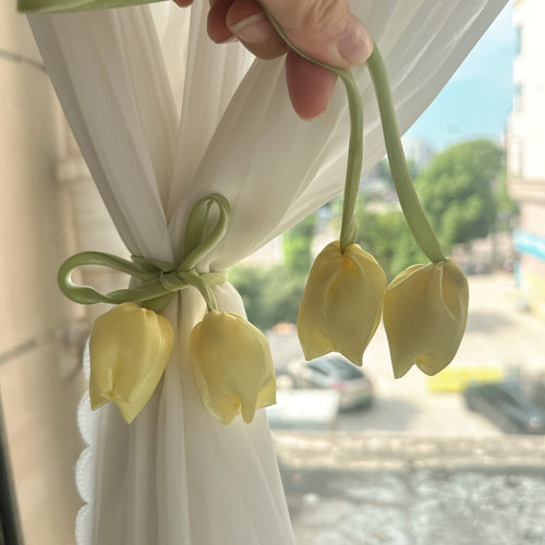 郁金香窗帘绑带儿童房卧室纱帘装饰环扣扎束带绑绳家居装饰好物