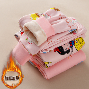 女童保暖裤 女宝宝绒裤 加绒秋冬 女孩一体绒内穿打底裤 儿童加厚棉裤