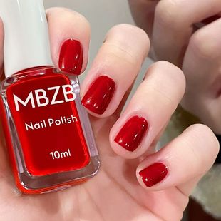 排排猪无毒无味指甲油儿童可用免烤快干持久红色可剥撕拉正大红色