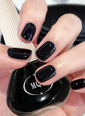 排排经典黑色指甲油免烤快干持久无味水性不可剥高档显白微胶美甲