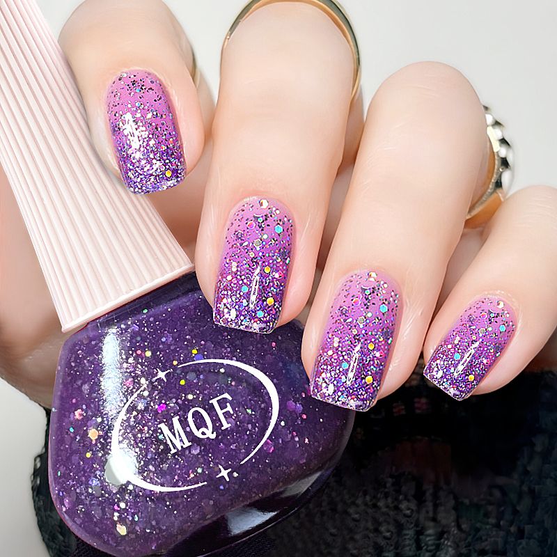 亮片指甲油免烤速干无味水性