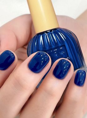 排排猪深蓝色指甲油免烤速干持久高档无味水性健康孕妇显白美甲油