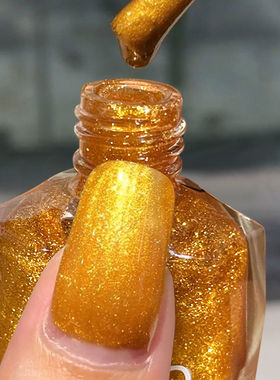 细闪金色亮片高档指甲油免烤持久快干不可撕防水爆款网红美甲套装