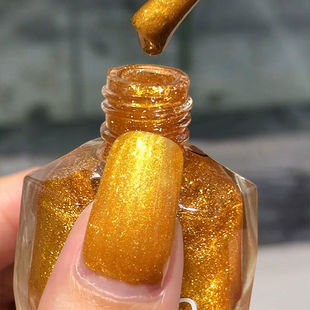 细闪金色亮片高档指甲油免烤持久快干不可撕防水爆款 网红美甲套装