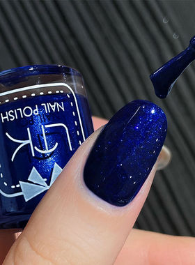 排排猪珠光蓝指甲油免烤快干持久不可剥微胶显白美甲油套装流行色