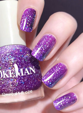 闪片指甲油流行色系免烤快干不可剥不掉色爆闪紫色美甲女网红爆款