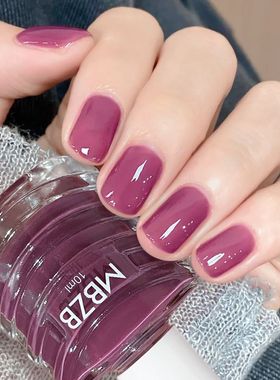 紫色指甲油免烤快干持久可撕可剥2025新款网红爆款无味水性美甲油