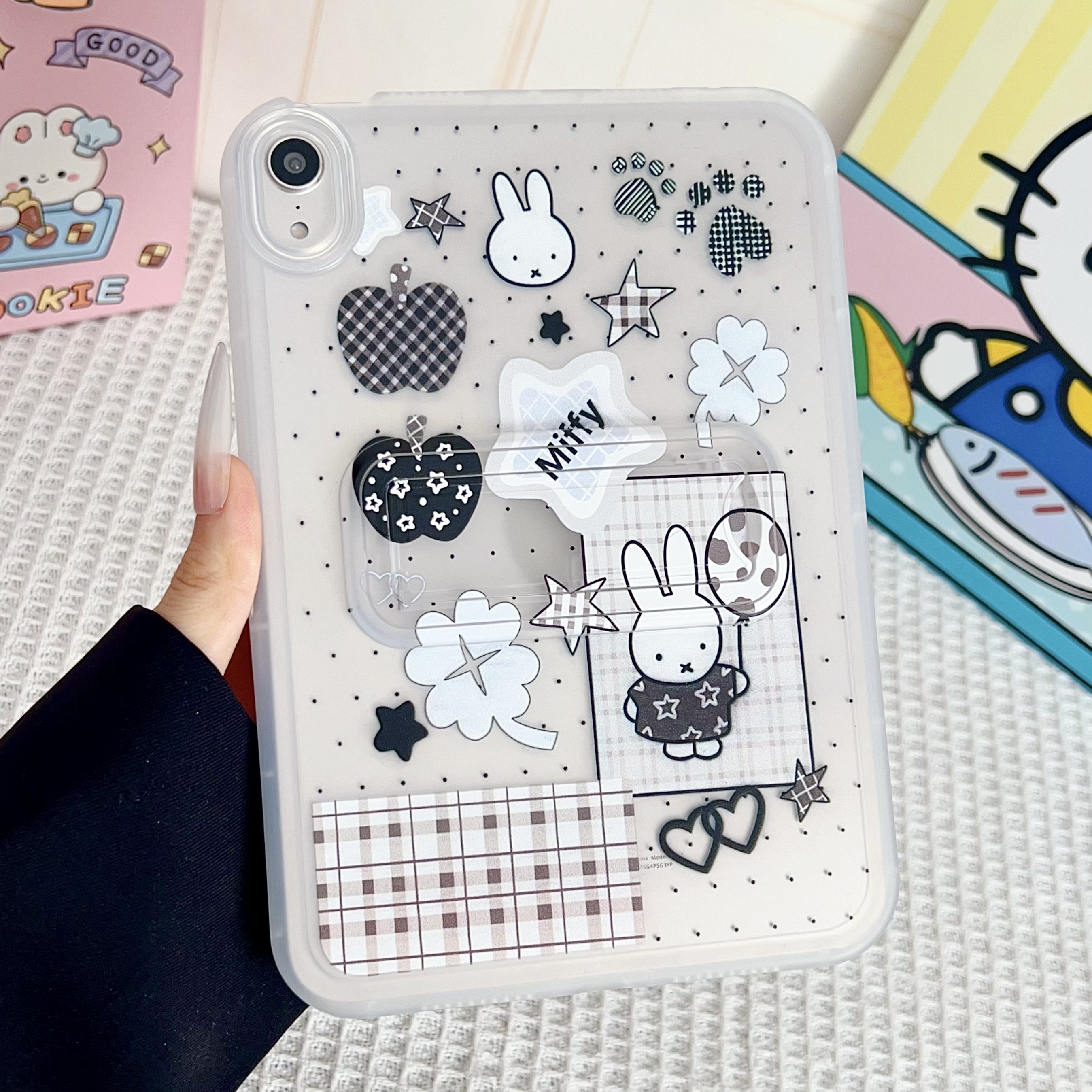 透明彩绘软壳ipad11代保护壳小众ins插画2025款A16平板保护套air7 11寸M3第9代10.2寸无盖轻薄mini6/4带支架