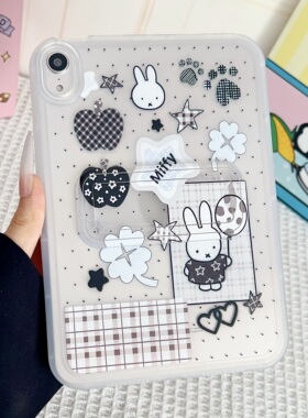 透明彩绘带支架软壳ipad11代保护壳小众ins插画2025款A16平板保护套air7 11寸M3第9代10.2寸无盖轻薄mini6/4