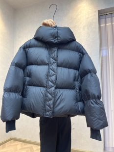 孤品特价不退换!【蓝莲花】泡芙时尚连帽保暖羽绒服外套可拆卸帽