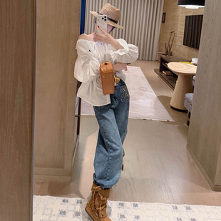 NICE抽褶POLO领灯笼袖 春季 衬衫 透气衬衣娃娃衫 女小马刺绣薄款 DPH