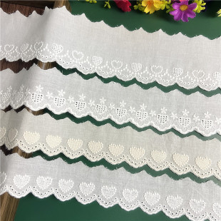 新款 服饰辅料家纺床品洛丽塔裙配饰 爱心桃心刺绣棉布蕾丝花边女装