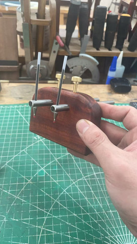 传统木工辛全生老料赞比亚血檀双线划线器  老铜顶头不锈钢管