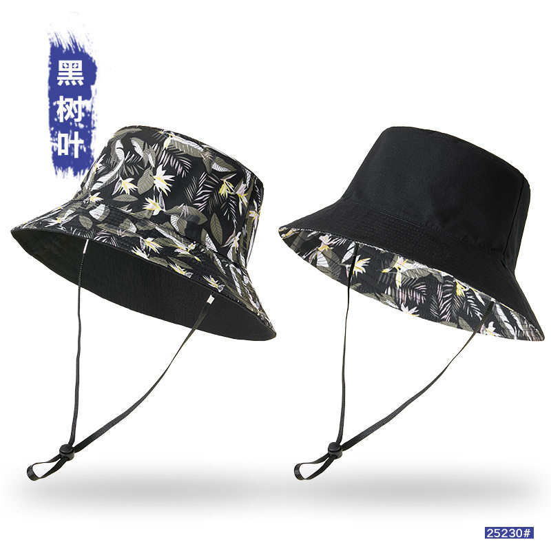 春夏季潮流印花渔夫帽男款两面百钓鱼帽