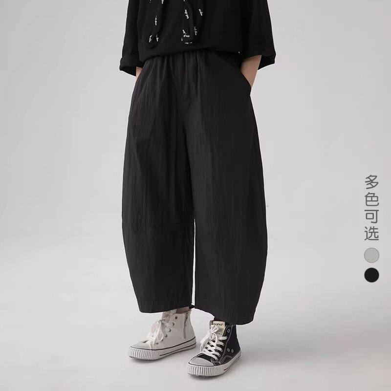 女童夏季轻薄舒适休闲裤儿童新款宽松防蚊裤中大童洋气九分裤童装