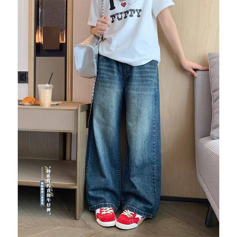 女童韩系简约牛仔裤中大童春秋休闲洋气直筒裤儿童装时髦百搭裤子,童装/婴儿装/亲子装,儿童牛仔裤,淘宝优惠券,粉丝福利购,淘宝优惠卷