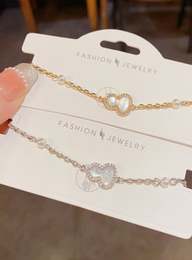 卡卡KA中国风金银葫芦锆石珍珠极细精致手链福禄财运官位首饰礼物